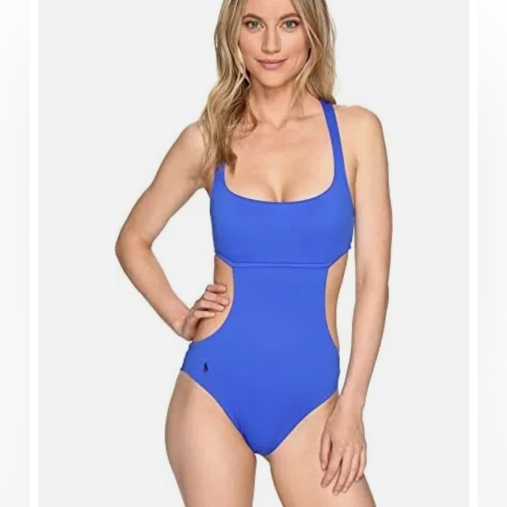 Ralph Lauren Polo Royal Blue one Piece Swimsuit with Cutouts